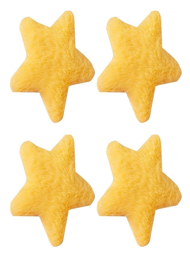 GOUDOGEDC Star Hairpins, 4Pcs Yellow Star Hairpins Solid Color Fluffy Fuzzy Soft Anti-slip Hair Decor Portable Sweet Style Pentagram Bangs Clips Hair Styling Clips Hair Accessories - Image 1